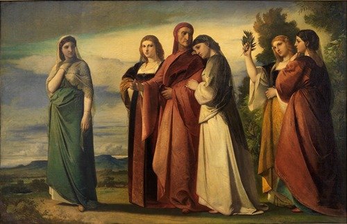 Dante und die edlen Frauen von Ravenna (1858)