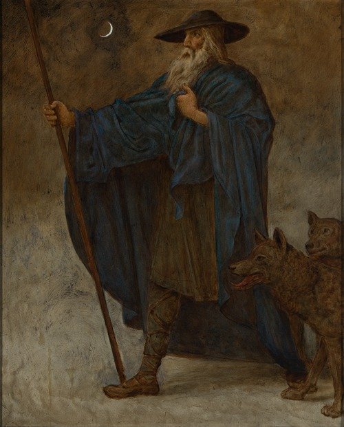 Dezember (Wotan mit Wölfen) (1906)