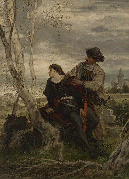 Hamlet und Horatio am Grabe Ophelias (1872)