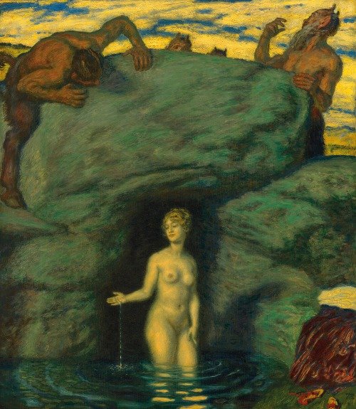 Quellnymphe von Faunen belauscht (1911)