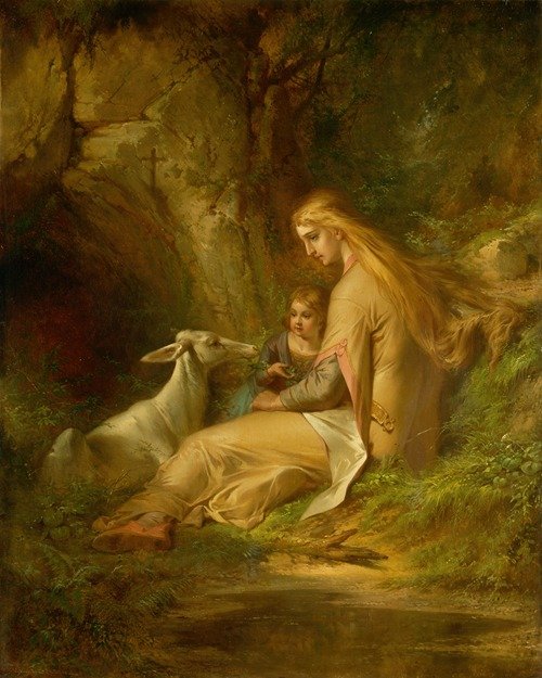 St. Genevieve of Brabant in the Forest (1860s)
