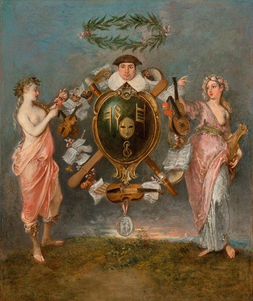 The Union Of Music And Comedy — Jean-Antoine Watteau