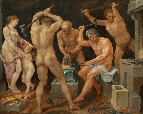 Venus and Amor in the forge of Vulcan  (1536)