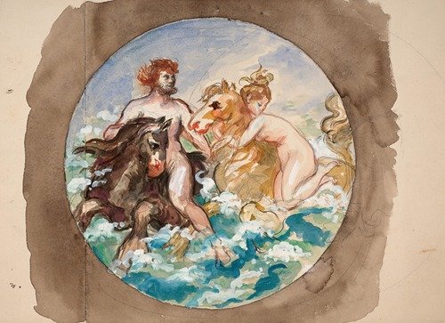 Couple on sea horses