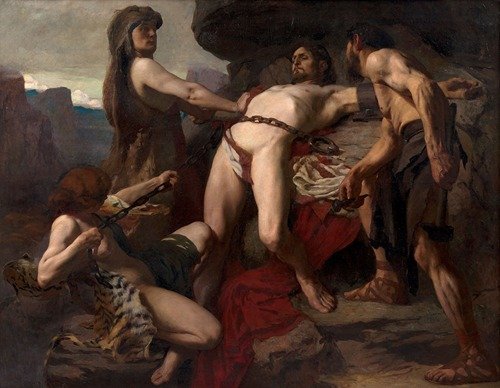 Vulcan chains Prometheus to the peaks of the Caucasus — Laurent Jacquot-Defrance