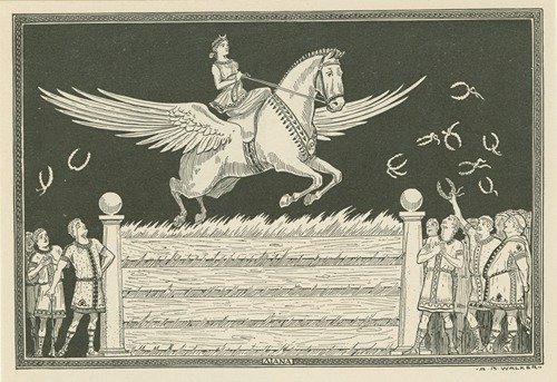 The first steeplechase.–Diana wins on Pegasus (1907)