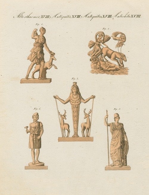 Classical sculpture depicting Diana, Vulcan and Minerva (1792 – 1843)