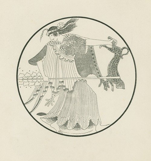 Dancing Maenad holding a panther and thyrsus (1894)
