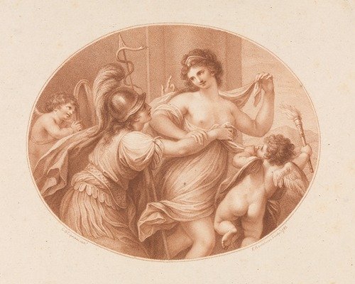 Prudence Endeavoring To Retain Beauty From Following The Insinuation Of Love (1782) — Giovanni Battista Cipriani
