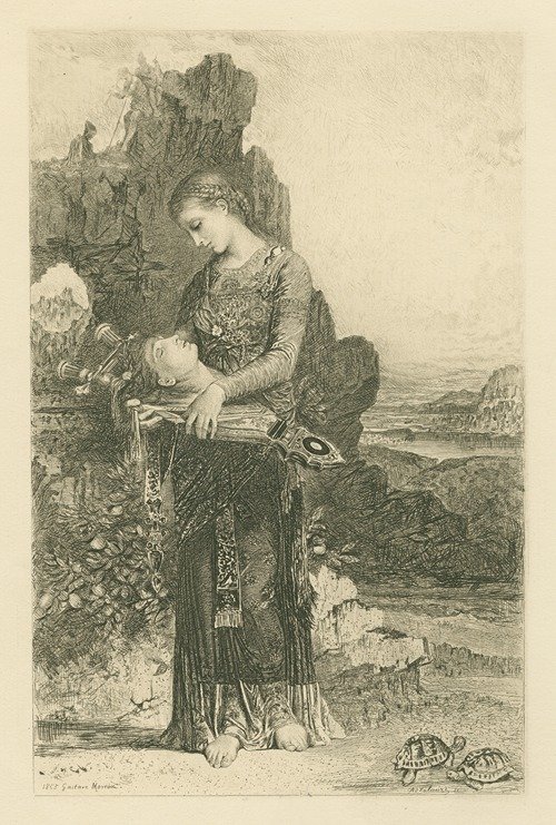 Head of Orpheus on his lyre (1865 – 1892)