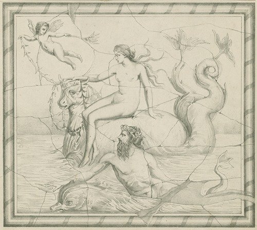 Europa riding on the bull through the waves, led by Poseidon (1872 – 1887)