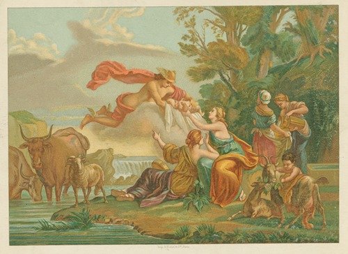 Mercure apportant Jupiter aux nymphes Melisses (1878)