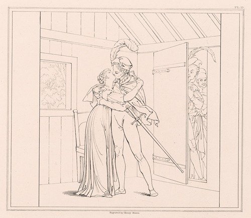 Margaret meets Faust in the summer house (1843) — Moritz August Retzsch