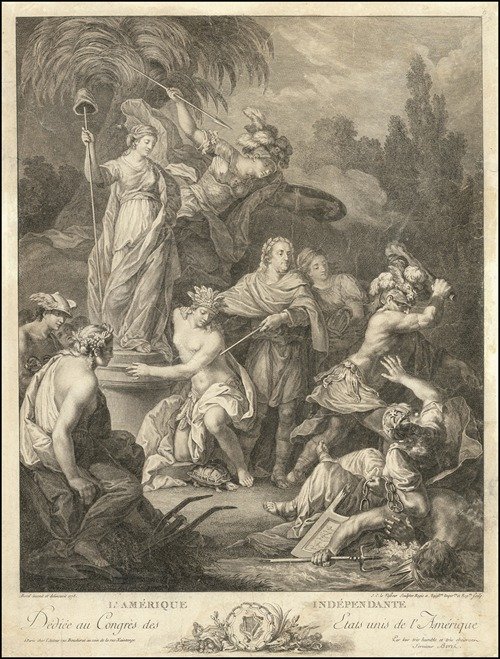L’Amerique Independante Dediee au Congres des Etats unis de l’Amerique (1778)