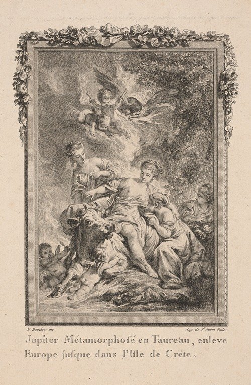 Jupiter, transformed into a Bull, abducts Europa to Crete (1769)