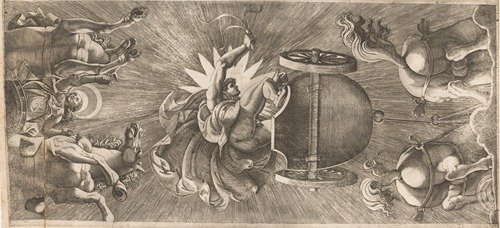 Apollo in his chariot and Diana as moon goddess (1550-1580)