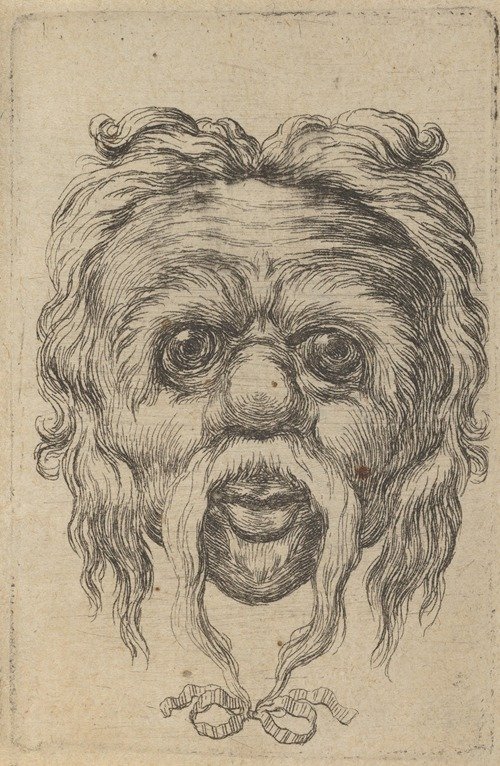 Mask with a Long Mustache Tied with a Ribbon Beneath the Chin (1635–1645)
