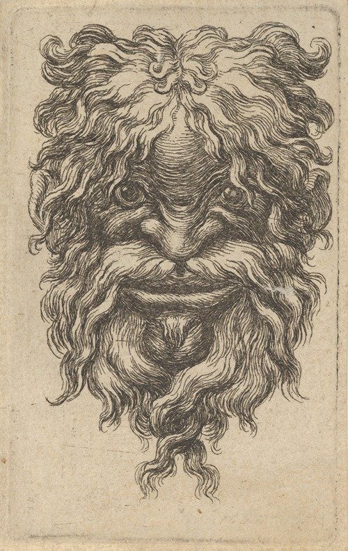 Mask with Curly Hair, a Long Mustache and a Loosely Twisted Beard (1635–1645)