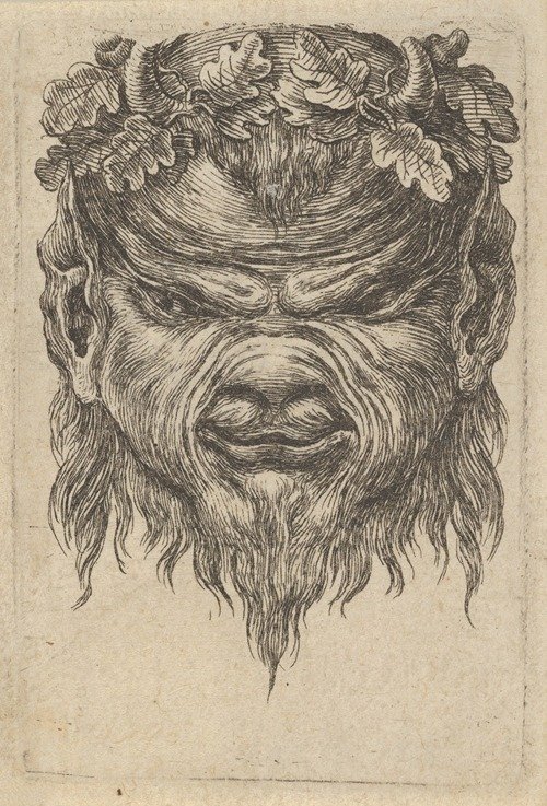Satyr Mask with an Indented Snout and a Wreath of Oak Leaves (1635–1645)