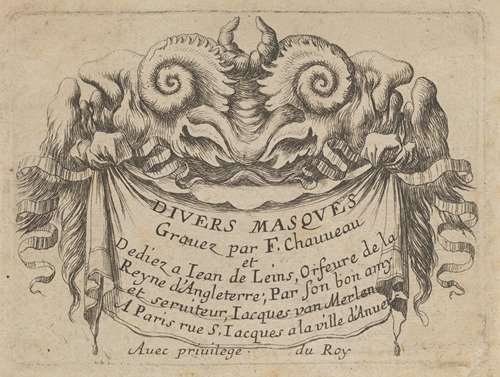 Title Plate with Two Satyr Heads (1635–1645)