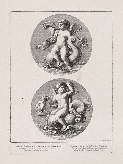 Little Cupids that play with the dolphins (1673)