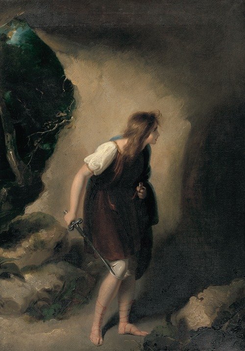 Imogen Entering the Cave of Belarius, (Cymbeline, Act III, Scene VI) (1795)