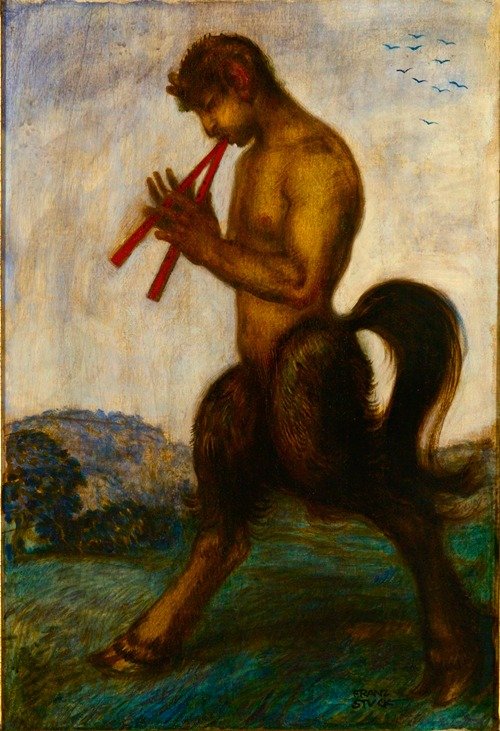 Pan mit Doppelaulos (1895) — Franz von Stuck