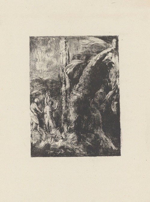 Pan et Bacchante le bras leve