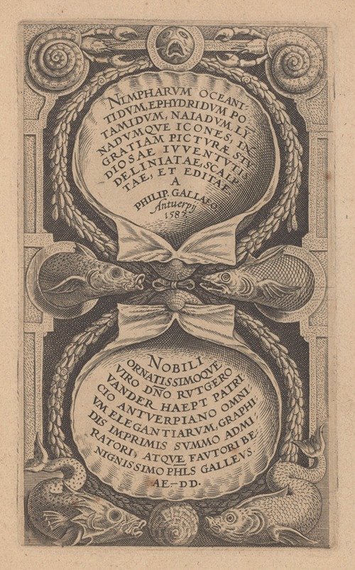 Nimpharum oceanitidum, ephydridum potamidum, naiadum, lynadumque icones – title page (1587)