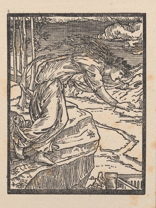 The sister leaping from the rock (1865)