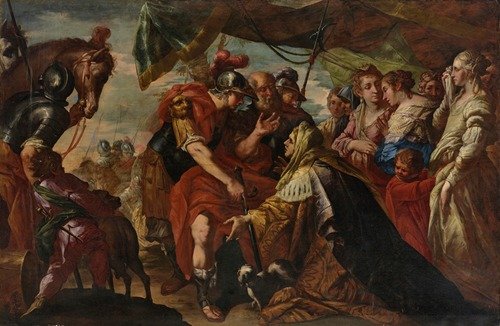 Coriolanus persuaded by his family to raise the Siege of Rome (1661)