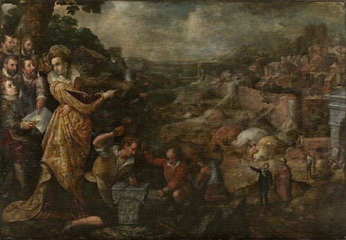 Koningin Dido beveelt het opbouwen van Carthago (1583)
