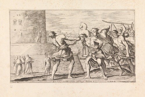 Sinon’s treachery (Ecce tradunt manibus vinctum post terga Sinonem) (1663)
