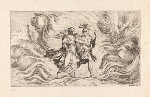 Venus saving Aeneas (At Venus Aeneam certantem ex igne recepit) (1663)