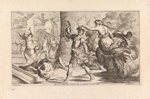 Aeneas meeting the ghost of Creusa (Aeneam alloquitur simulacrum et umbra creusae) (1663)