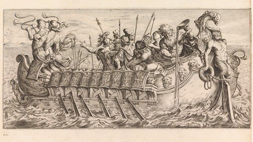 Aeneas and his soldiers catching sight of Italy for the first time (Italiam, Italiam, primus conclamat Achates) (1663)