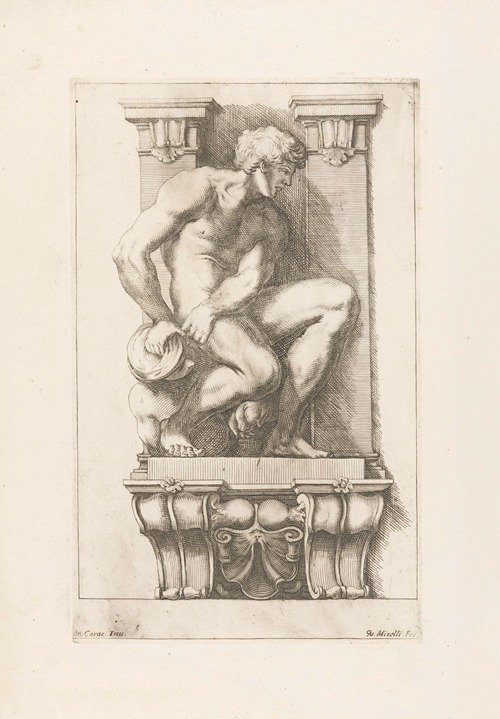 Man subdues a harpy (1663)