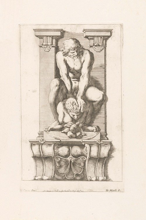Man subdues a harpy (1663)
