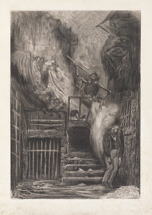Street of the Old Lantern (Death of Gérard de Nerval) (1855) — Gustave Doré