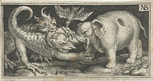 Elephant fighting fantasy creatures (1594)
