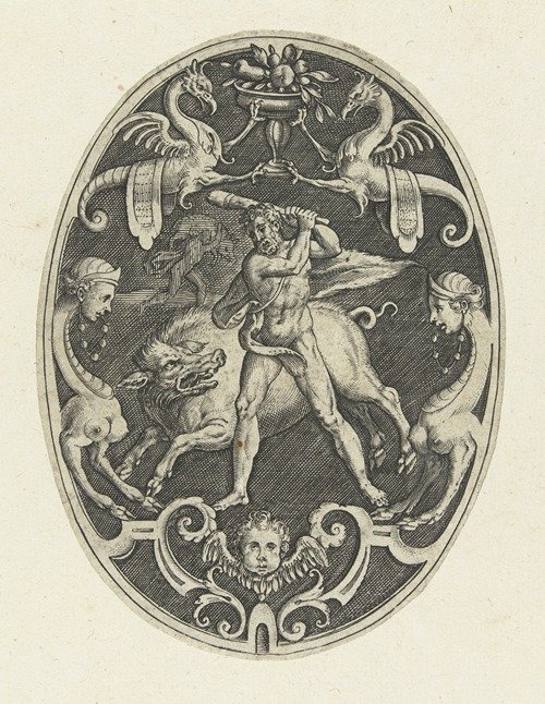 Hercules captures the Erymanthian boar (1519-1591)