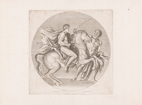Chiron teaches Hercules how to ride a horse (1678)