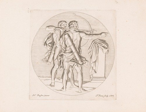 Chiron teaches Hercules how to shoot a bow and arrow (1678)