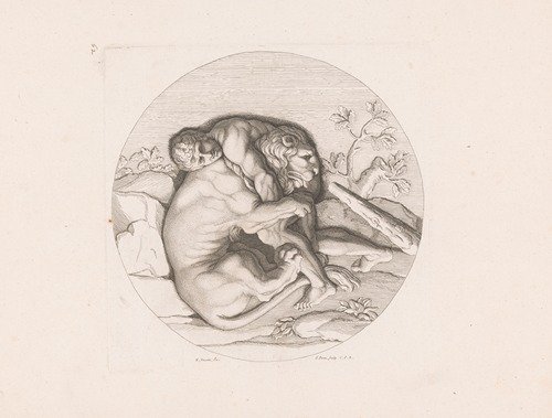 Hercules fighting the Nemean lion (1678)