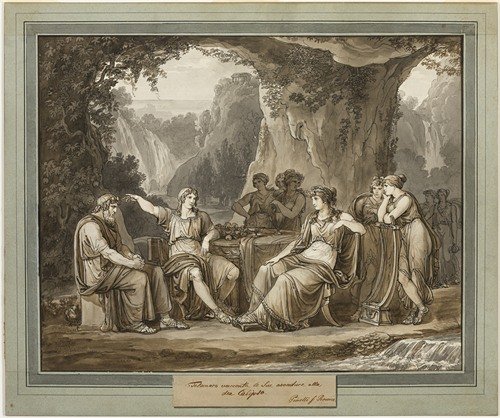 Telemachus Relates His Adventures to the Goddess Calypso, from The Adventures of Telemachus, Book 1 (1808)