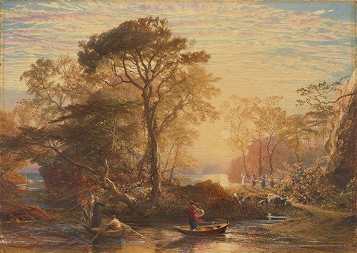 Sir Guyon with the Palmer Attending, Tempted by Phaedria to Land upon the Enchanted Islands (1849)