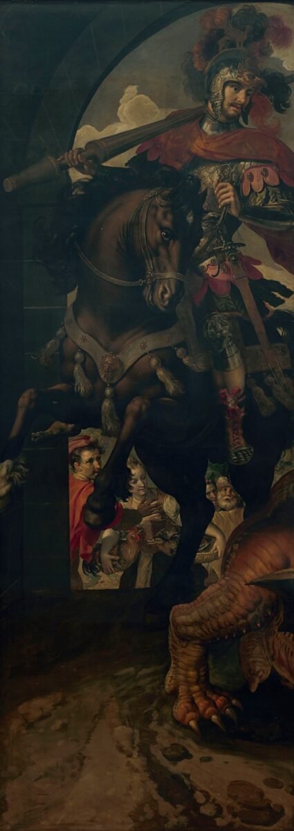 Saint George and the Princess of Silence Return to the City with the Vanquished Dragon (1590)