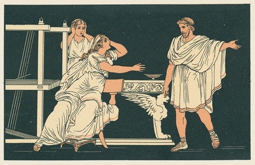 The mother of Euryalus receiving the news of his death (1878)